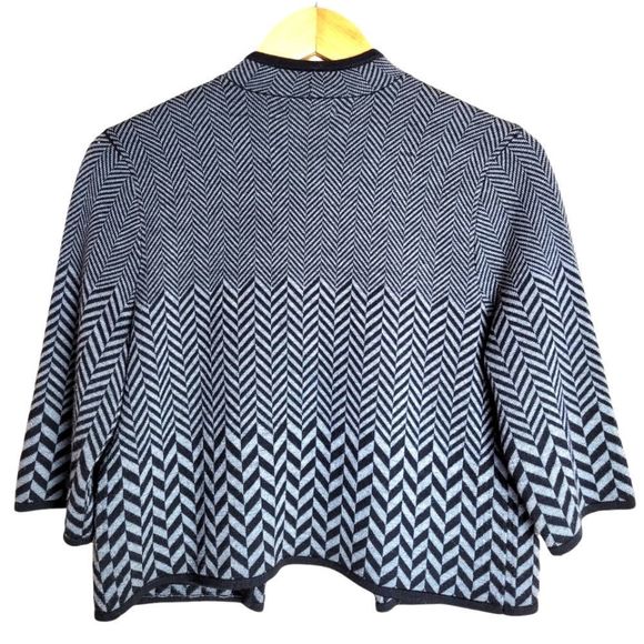 Calvin Klein Merino Wool Hounds tooth Open Sweater with Pockets - Picture 2 of 13